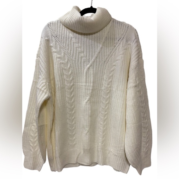 NWT Zesica Long Sleeve Turtleneck Chunky Knit Sweater, Large (12/14), Ivory - Picture 5 of 7